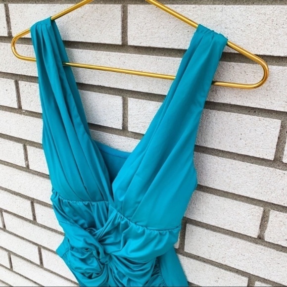 Badgley Mishka Peacock Drape Sash Maillot Swim Suit - Picture 2 of 10